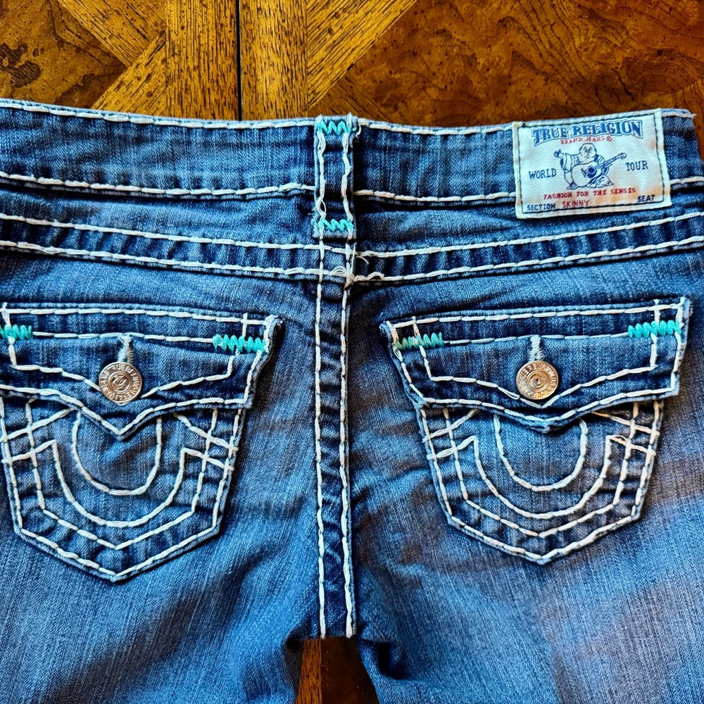 True Religion Blue Jeans Medium-Wash Denim